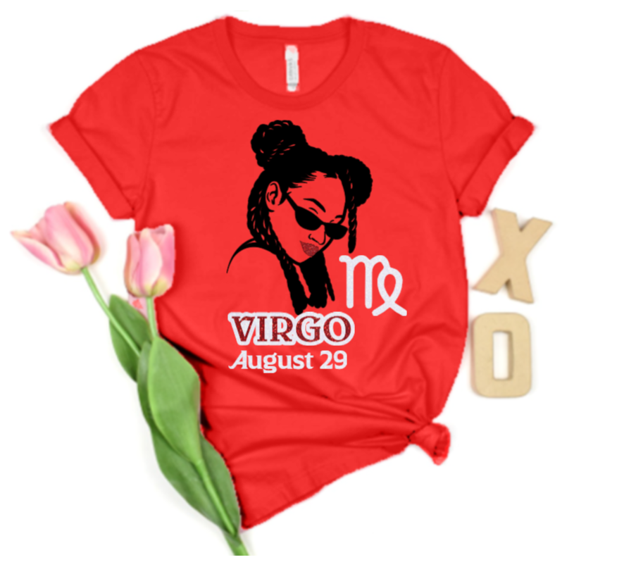 Virgo Diva with Birthdate (In Glitter)